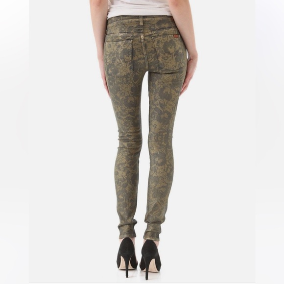 7 For All Mankind Floral Patterned The Skinny Jeans Sz25 - Picture 4 of 8